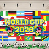 World Football Tournament Cup Celebration Backdrop 43x71 Inch Living Room Soccer Themed Wall Decor for Match Day Viewing Atmosphere