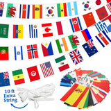 Global Inspiration Flag Banner – 82Ft World Cultures Bunting for Home Office & Focus-Friendly Workspaces