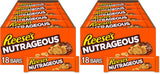 REESE'S NUTRAGEOUS Peanut Butter Caramel Chocolate Bars – Camping, Hiking, and Picnic Snack, Individually Wrapped 36-Count Bulk Travel Candy Box