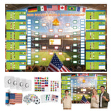 GAMSOD 2026 World Cup Bracket Poster – Giant Wall Art for Living Room and Man Cave, 59x39 Inch Tournament Chart with Flag Stickers