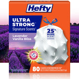 Hefty Ultra Strong Signature Scents Lavender Vanilla Bliss Trash Bags – Calming 13 Gallon Kitchen Waste Solution for Mindful Homes