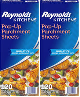 Reynolds Kitchens Pop-Up Parchment Paper Sheets, Practical Housewarming Gift for New Home Bakers, 120 Pre-Cut Liners