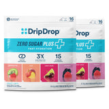 DripDrop Zero Sugar Plus - Wellness Gift Set for Her, Holiday Hydration Variety Pack with 4 Flavors