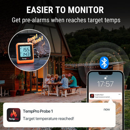 TempPro TempSync Bluetooth Meat Thermometer – Premium Housewarming and Birthday Gift for Grilling Dads and Husbands