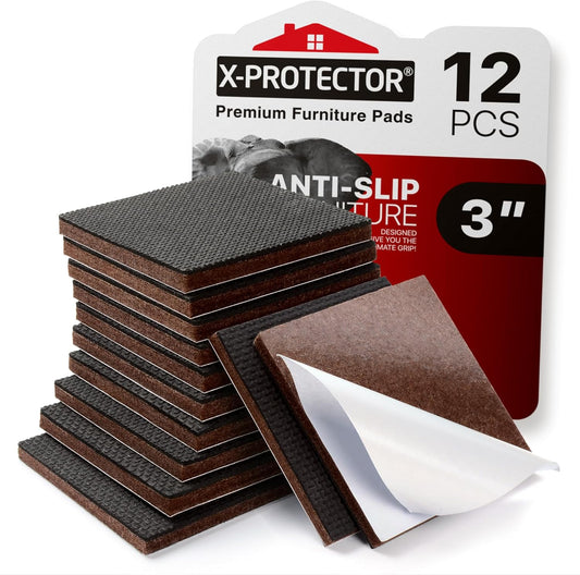 tenacious self-adhesive backing that bonds to wood, metal, and plastic furniture legs