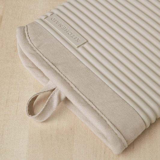 textured ribbed stripe pattern for slip-resistant grip on wet or oily surfaces
