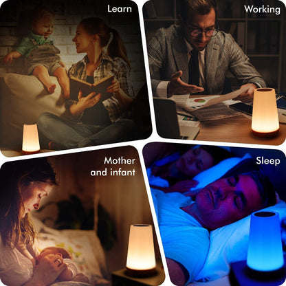 THAUSDAS Night Light for Kids Room – 360° Touch Control Bedside Lamp with 13 RGB Colors and 4 Brightness Levels for Nursery and Playroom