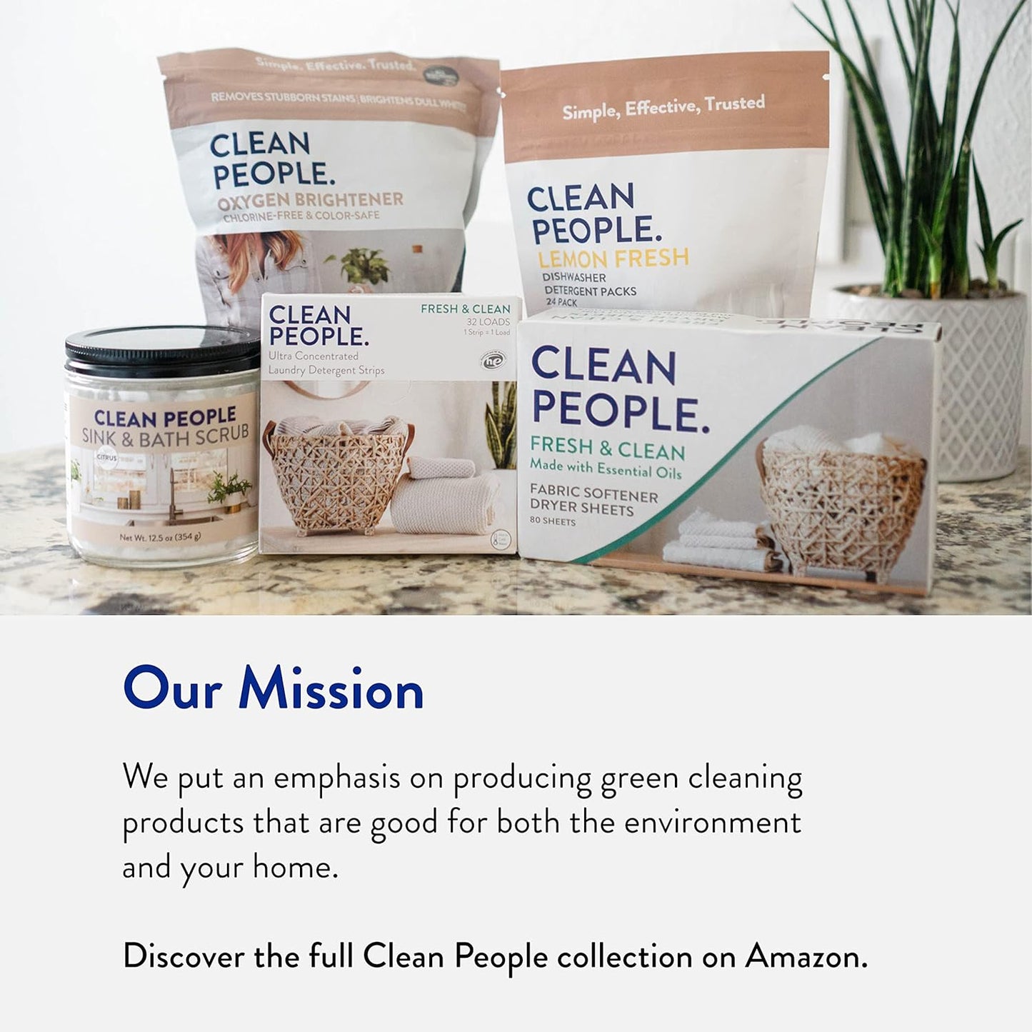 The Clean People Laundry Detergent Pods - Plastic-Free Zero Waste Laundry Pods for Intentional Homes, Fragrance Free 96 Pack