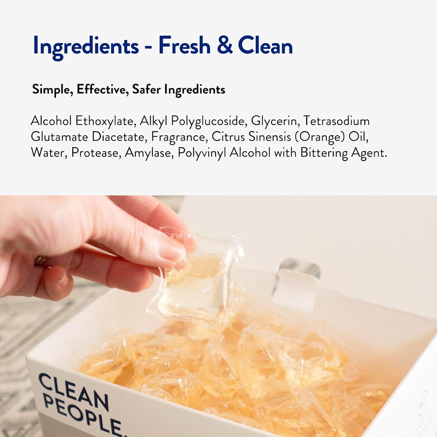 The Clean People Laundry Detergent Pods - Plastic-Free Zero Waste Laundry Pods for Intentional Homes, Fragrance Free 96 Pack