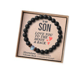 THEMEROL Minimalist Gemstone Bracelet for Men – Two-Stone Stretch Design in Neutral Volcanic and Moonstone Tones