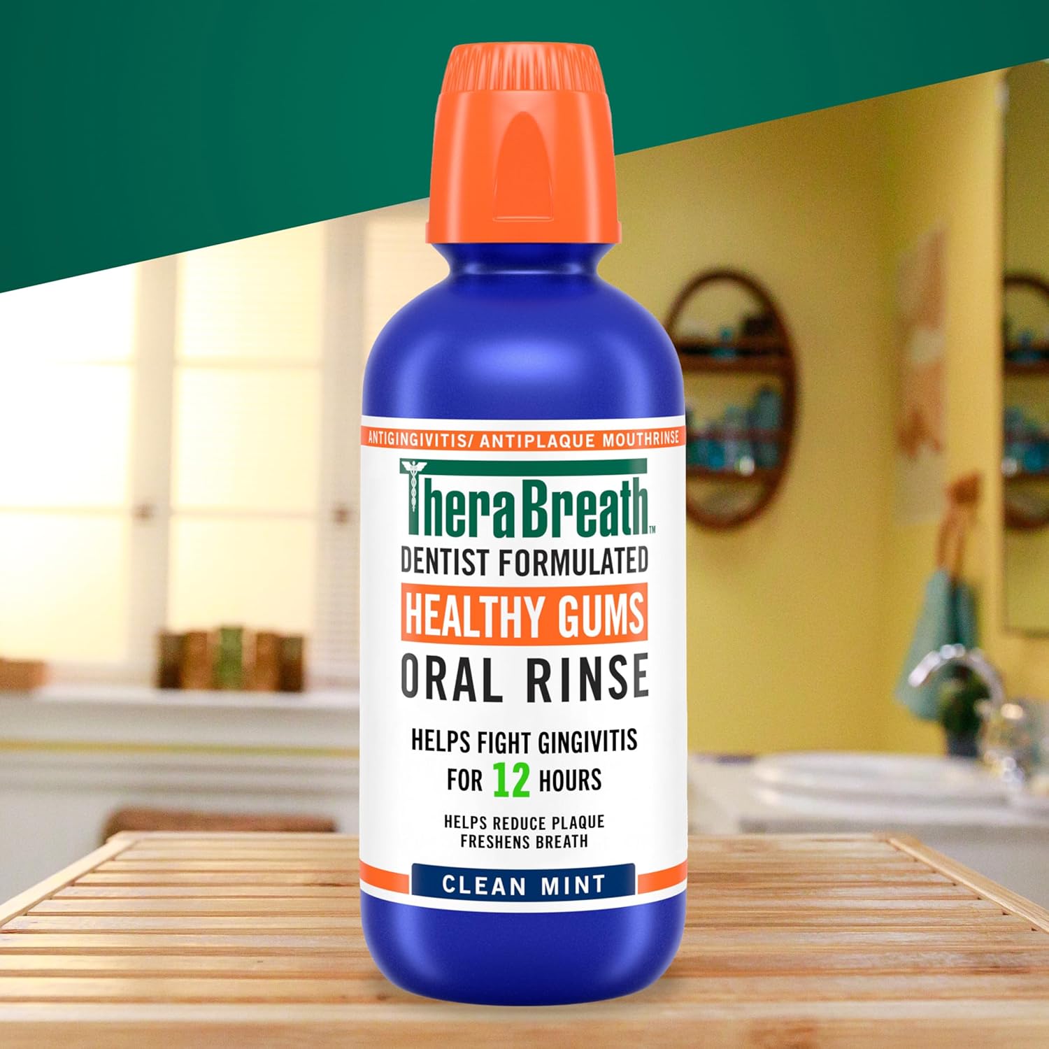 TheraBreath Healthy Gums Oral Rinse – Non-Burning Alcohol-Free Formula for Sensitive Gums, 1 Liter