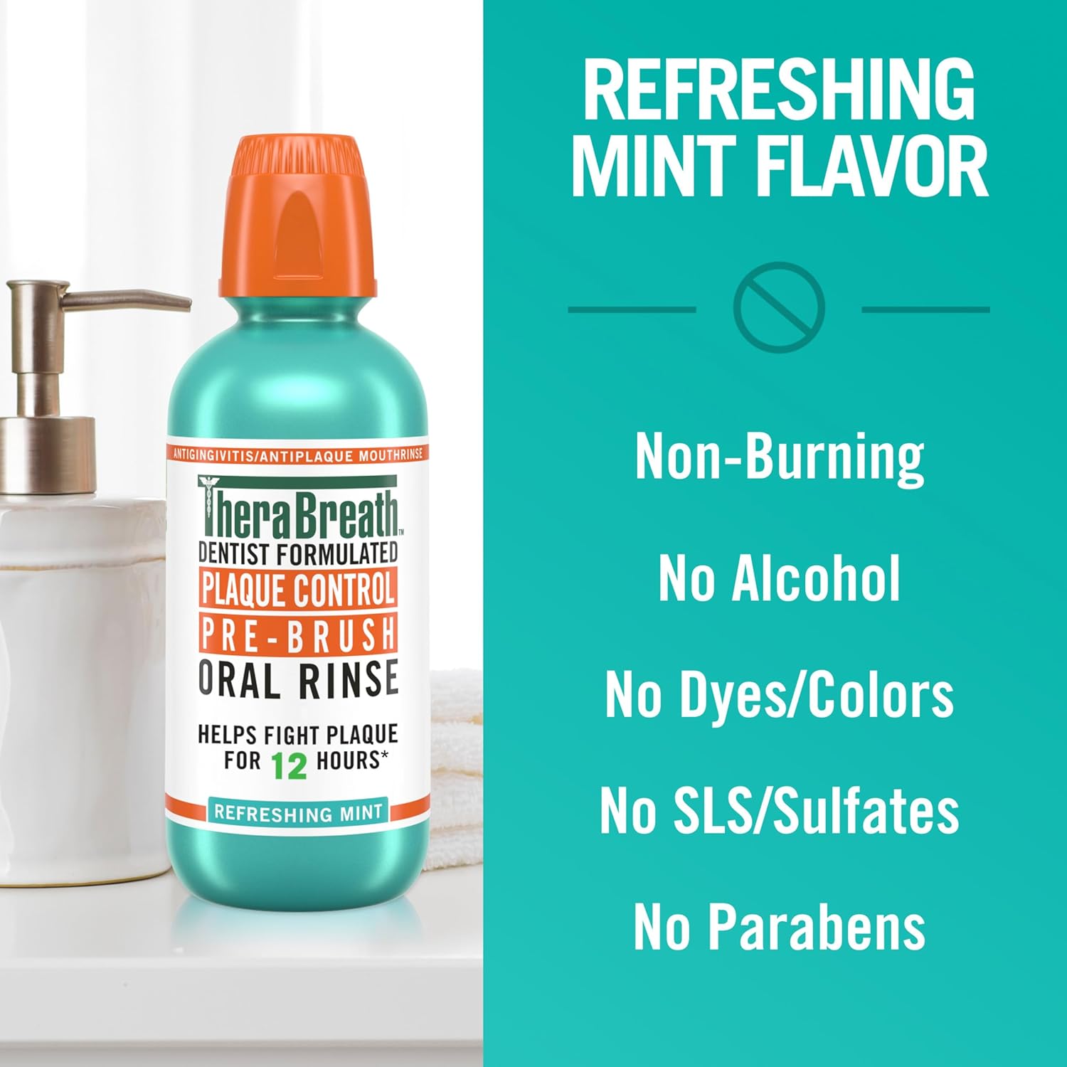 TheraBreath Plaque Control Rinse – Clean-Label Dental Care for Morning and Evening Rituals