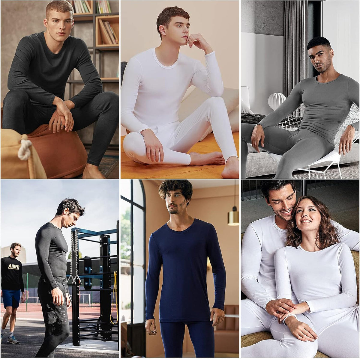 Thermal Underwear Men Long Johns – Fleece Lined Base Layer for Camping, Hiking and Cold Weather Outdoors