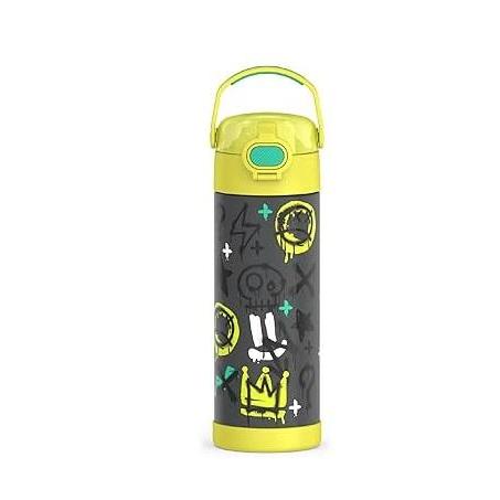 THERMOS FUNTAINER 16 oz Stainless Steel Kids Water Bottle – School Lunchbox Hydration with Covered Spout, 12-Hour Cold