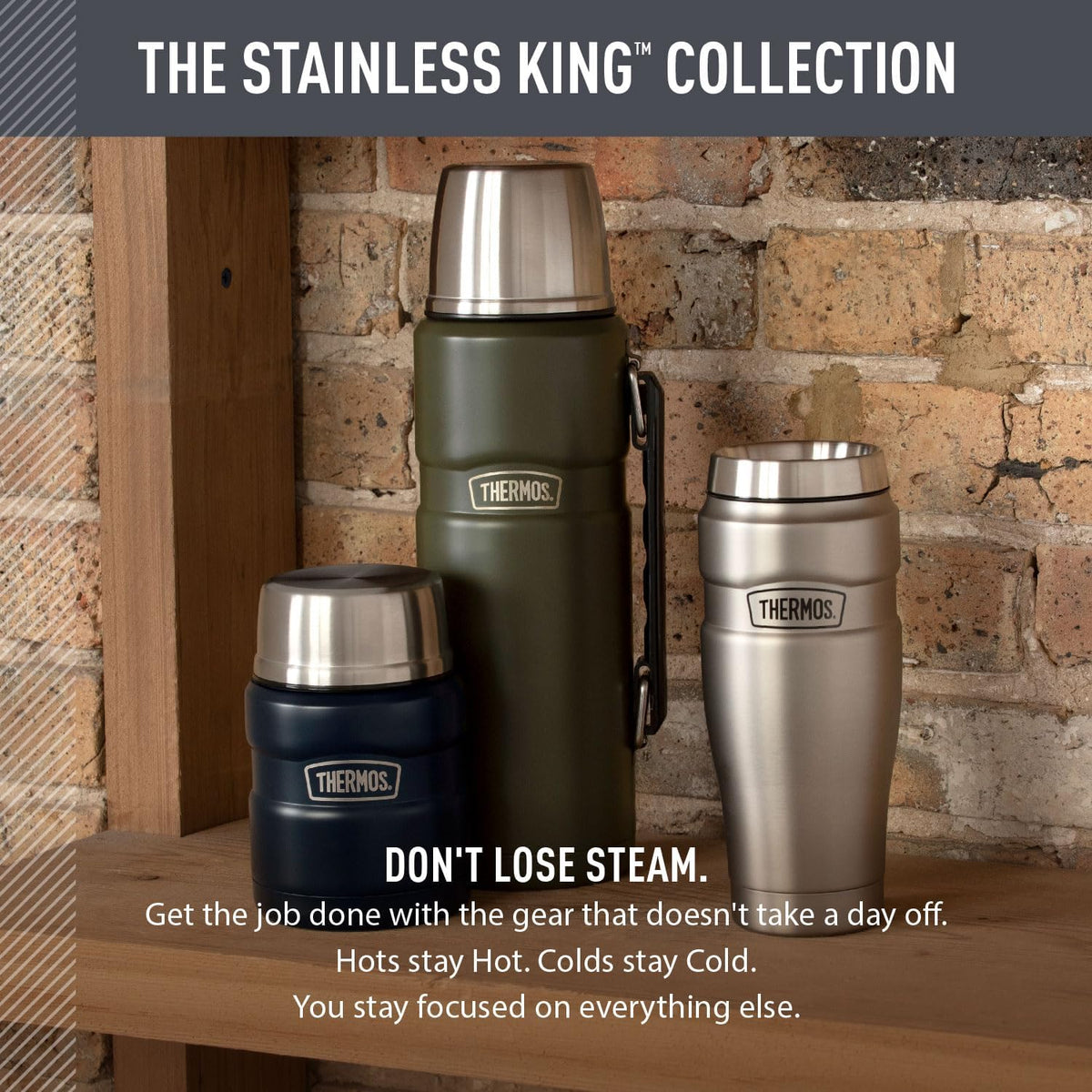 THERMOS Stainless King 40-Ounce Bottle for Mindful Morning Coffee Rituals & Wellness Routines