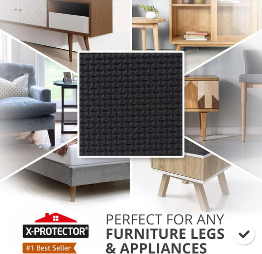 thick 1/5" felt layer paired with soft rubber base for dual grip and floor protection