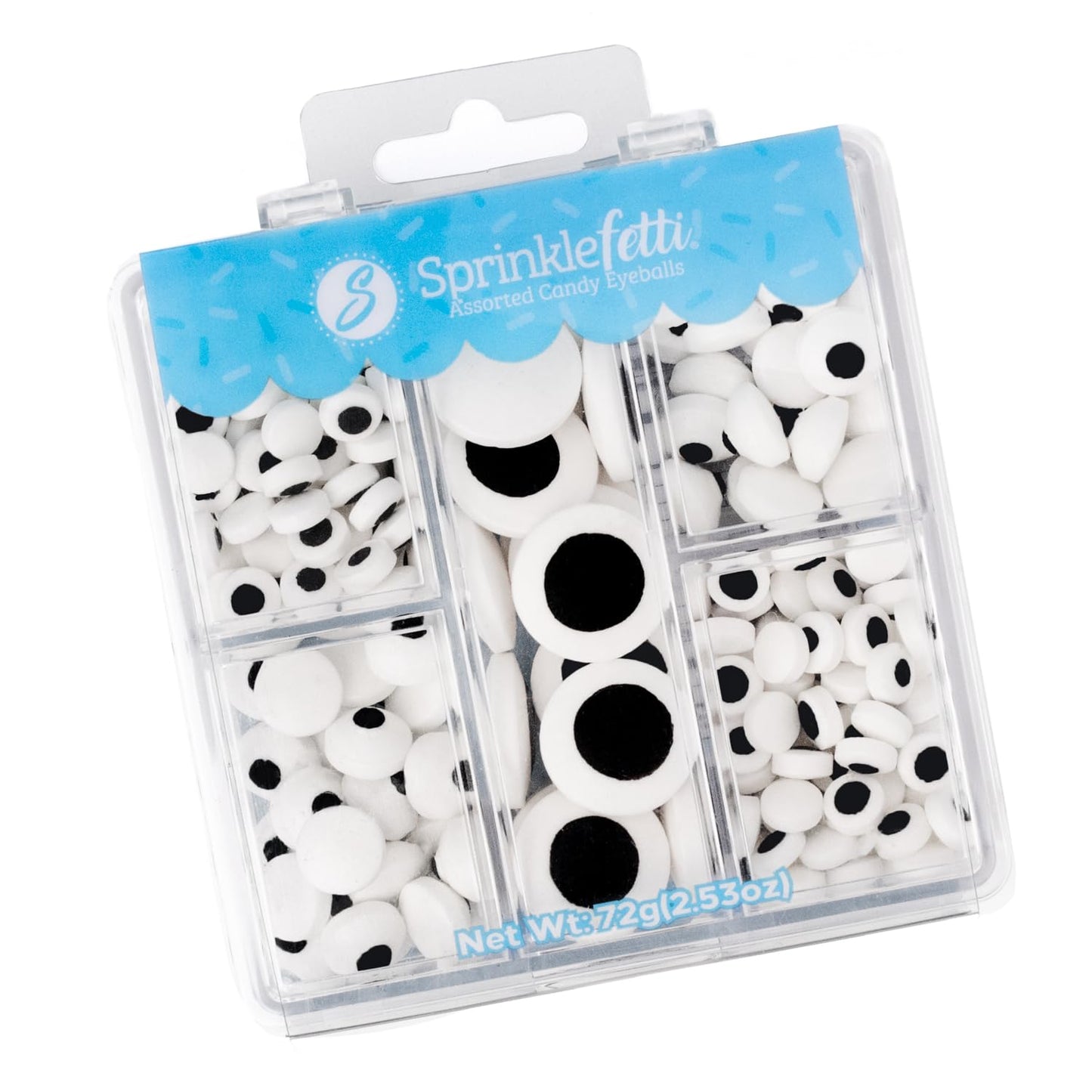 three candy eye sizes: 7mm small, 10mm medium, 18mm large