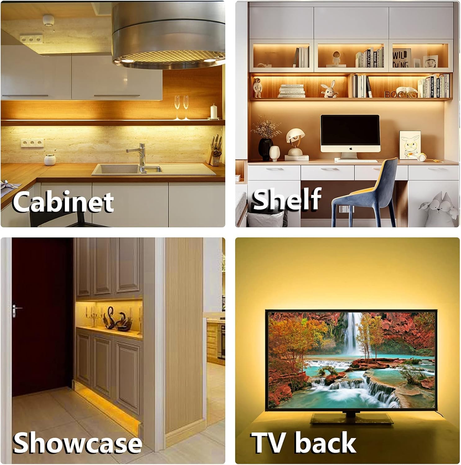 three color temperature variants — warm white (2700k), natural white, and white — selectable at purchase