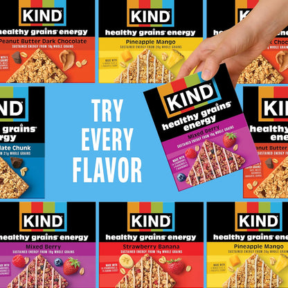 three flavor variants: mixed berry, peanut butter dark chocolate, dark chocolate chunk