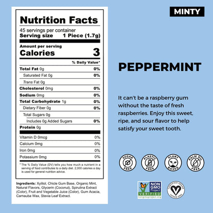three flavor variants: peppermint, garden mint, and raspberry