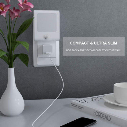 three-mode selector: on (constant), off, auto (motion-activated with 20-second shutoff)