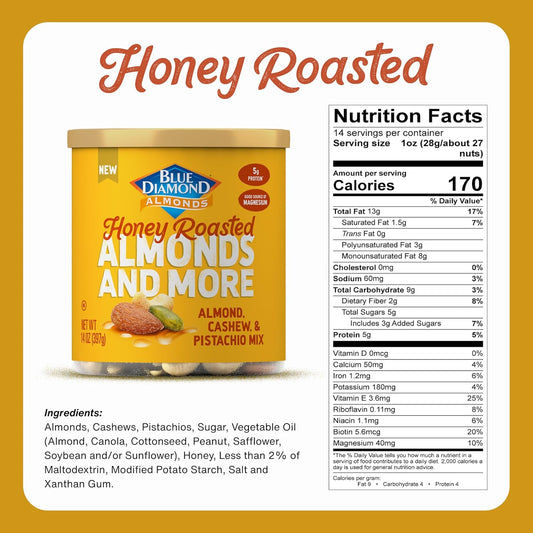 three-nut blend: almonds, pistachios, and cashews