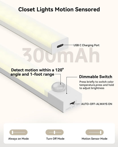 three selectable color temperatures (2700k warm, 4000k natural, 6000k daylight) via push button