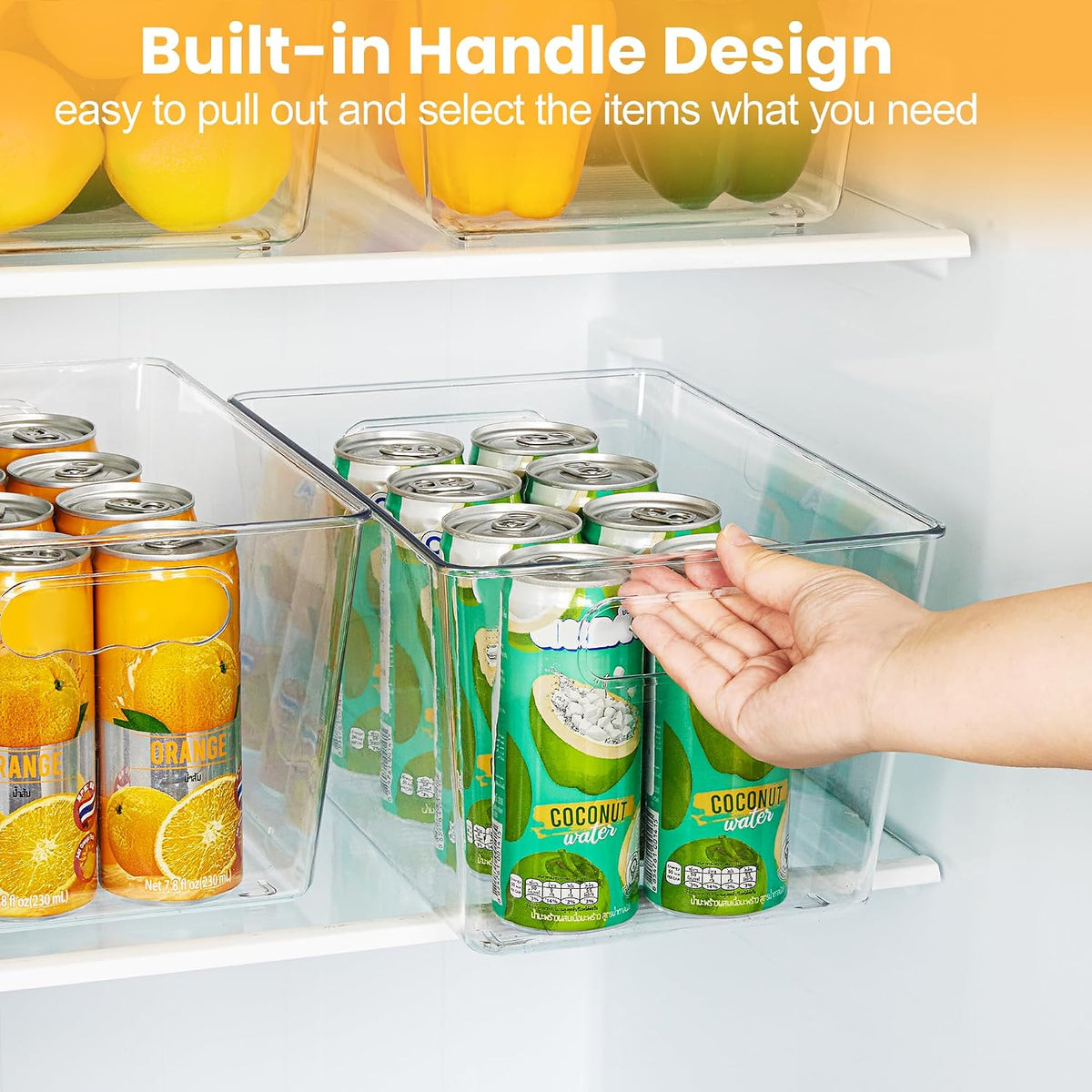 three size variants (s: 9.3x5.2x4.3 in, l: 11.2x7.5x6 in, xl: 13x7.4x7 in) to fit different shelf depths