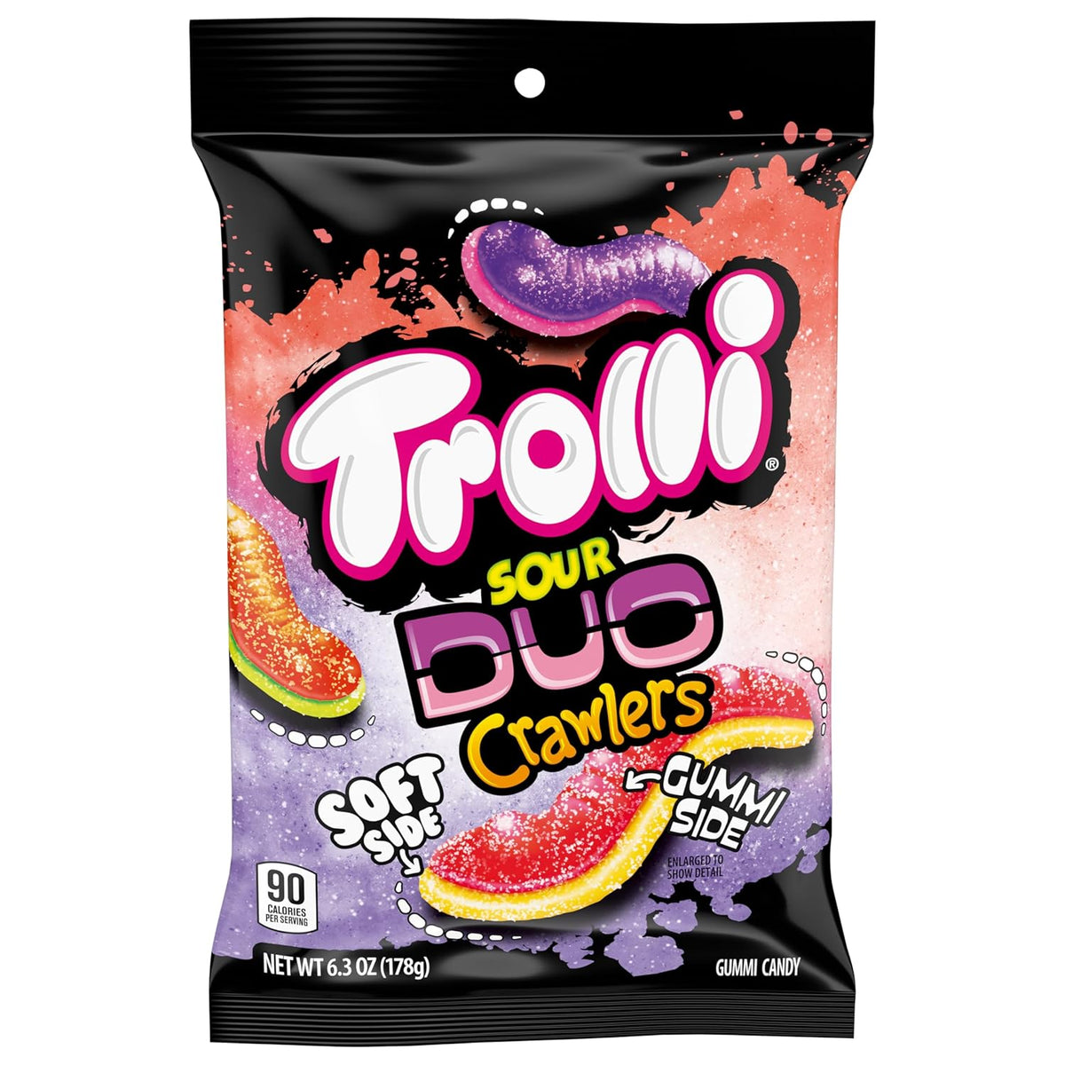 three tropical sour flavors: mango pineapple, citrus watermelon, and strawberry guava
