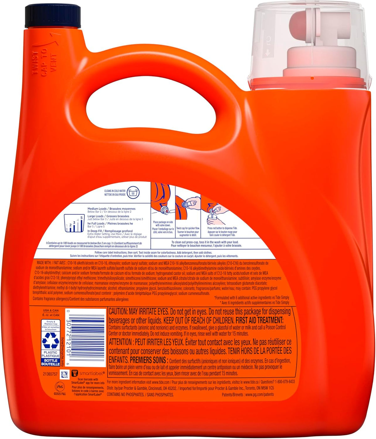 Tide Spring Meadow Liquid Detergent for Sleep Ritual, Fresh Bedding and Low-Energy Cold Wash Wellness