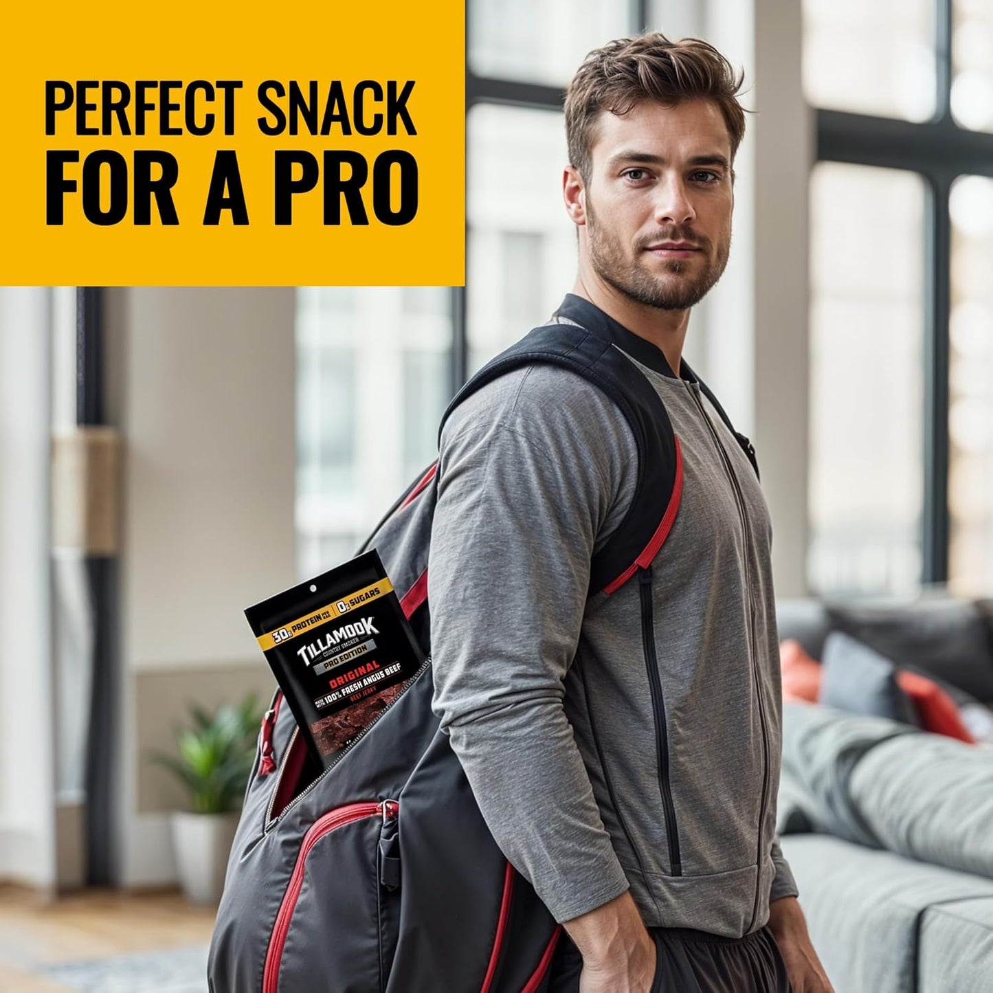 Tillamook Country Smoker PRO Edition Beef Jerky, Zero Sugar Original, 2.14 Oz High Protein Keto Snack for Post-Workout Recovery and Clean-Eating Wellness Routines