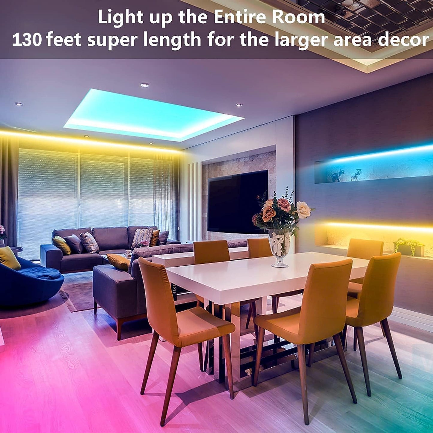 timer function and 650 individual leds across 36w corded-electric strip