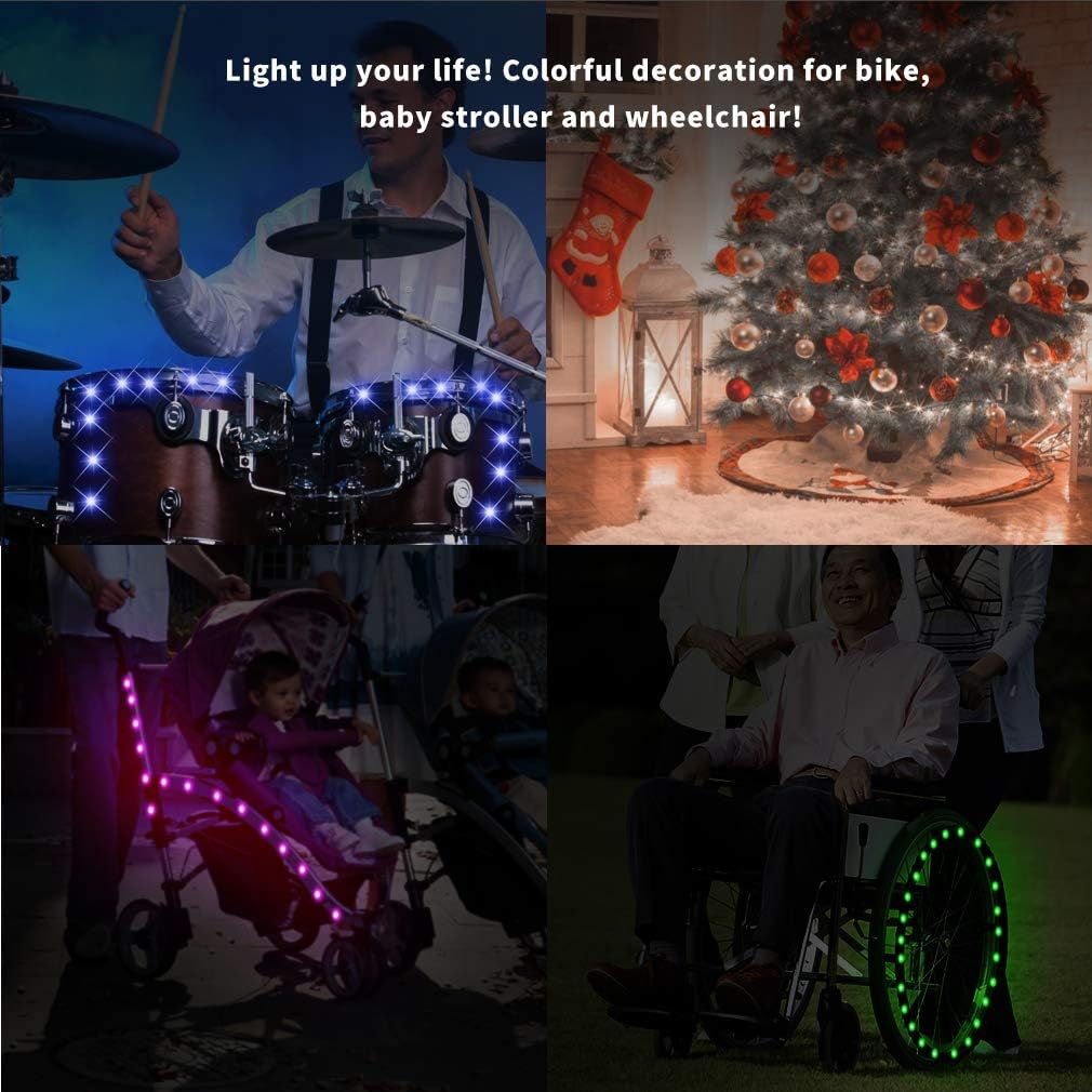 TINANA LED Bike Wheel Lights – Fun Colorful Spoke Lights for Kids Riding Bikes in the Neighborhood After Dark