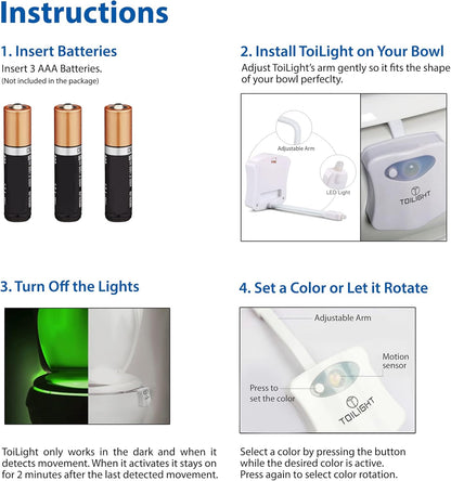 ToiLight Toilet Bowl Night Light – Funny White Elephant Christmas Gift and Holiday Stocking Stuffer for Him Her Mom Dad