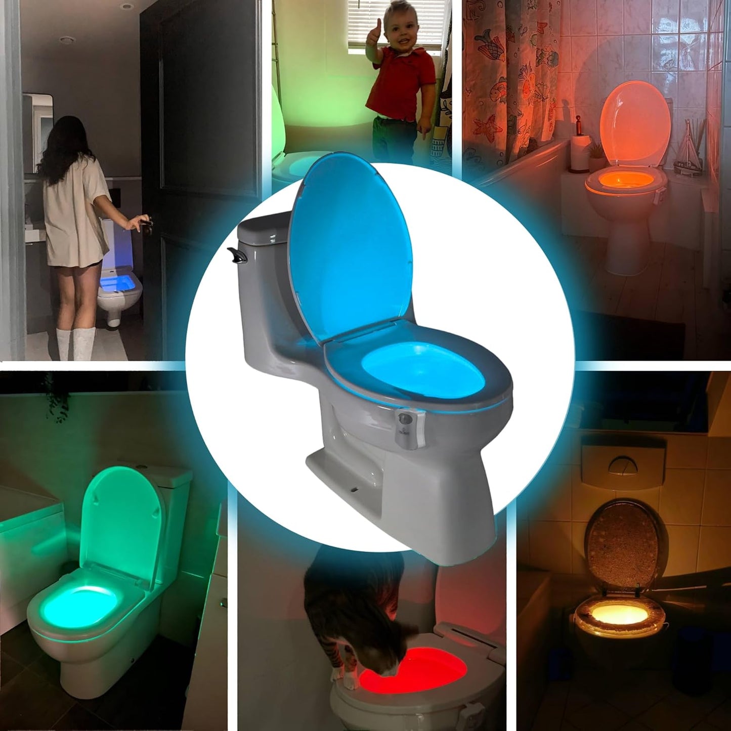 ToiLight Toilet Bowl Night Light – Funny White Elephant Christmas Gift and Holiday Stocking Stuffer for Him Her Mom Dad