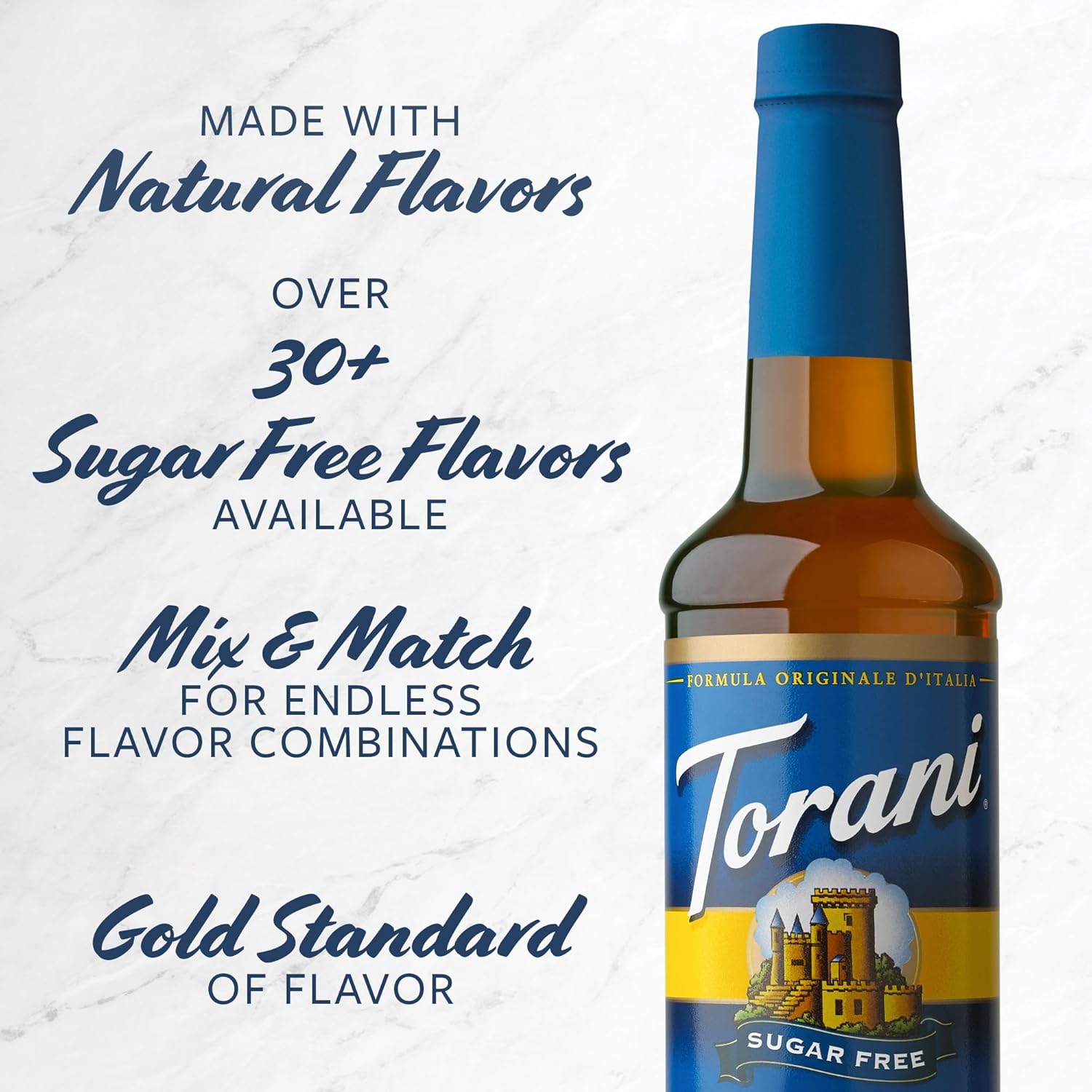 Torani Sugar Free Syrup Coffeehouse Collection, Italian-Heritage 4-Pack for the Discerning Home Barista's Premium Countertop Bar