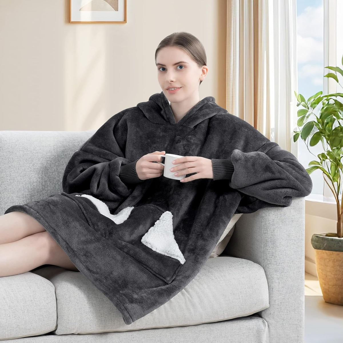 Touchat Wearable Blanket Hoodie – Thoughtful Birthday Gift for Women Who Love to Stay Cozy