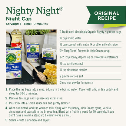 Traditional Medicinals Nighty Night Extra – Bedtime Self-Care Ritual Tea for Mindful Wind-Down, 16 Bags