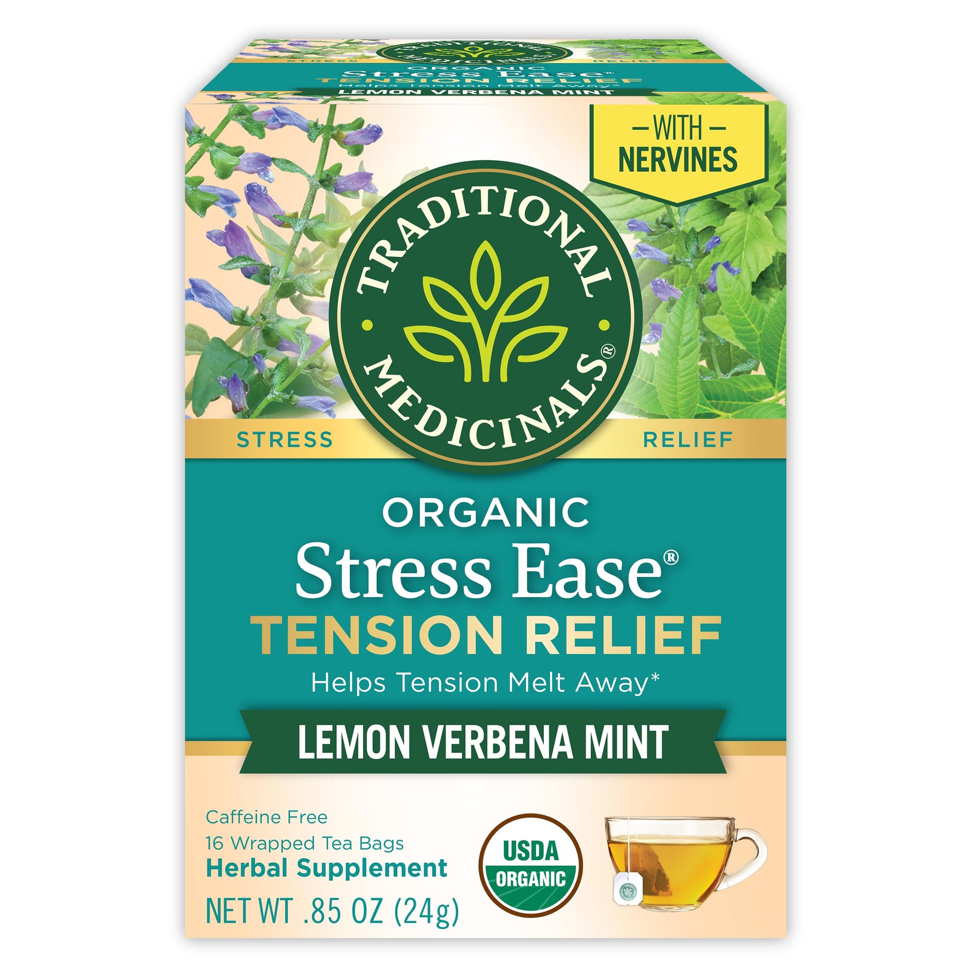 Traditional Medicinals Organic Lemon Balm Tea – Nightly Calm Ritual for Meditation and Mindful Mornings