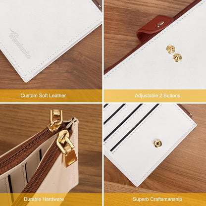 Travelambo Premium RFID Leather Wallet – High-End Bifold for Women, Handmade Cross-Line Pattern with Gold-Tone Zippers