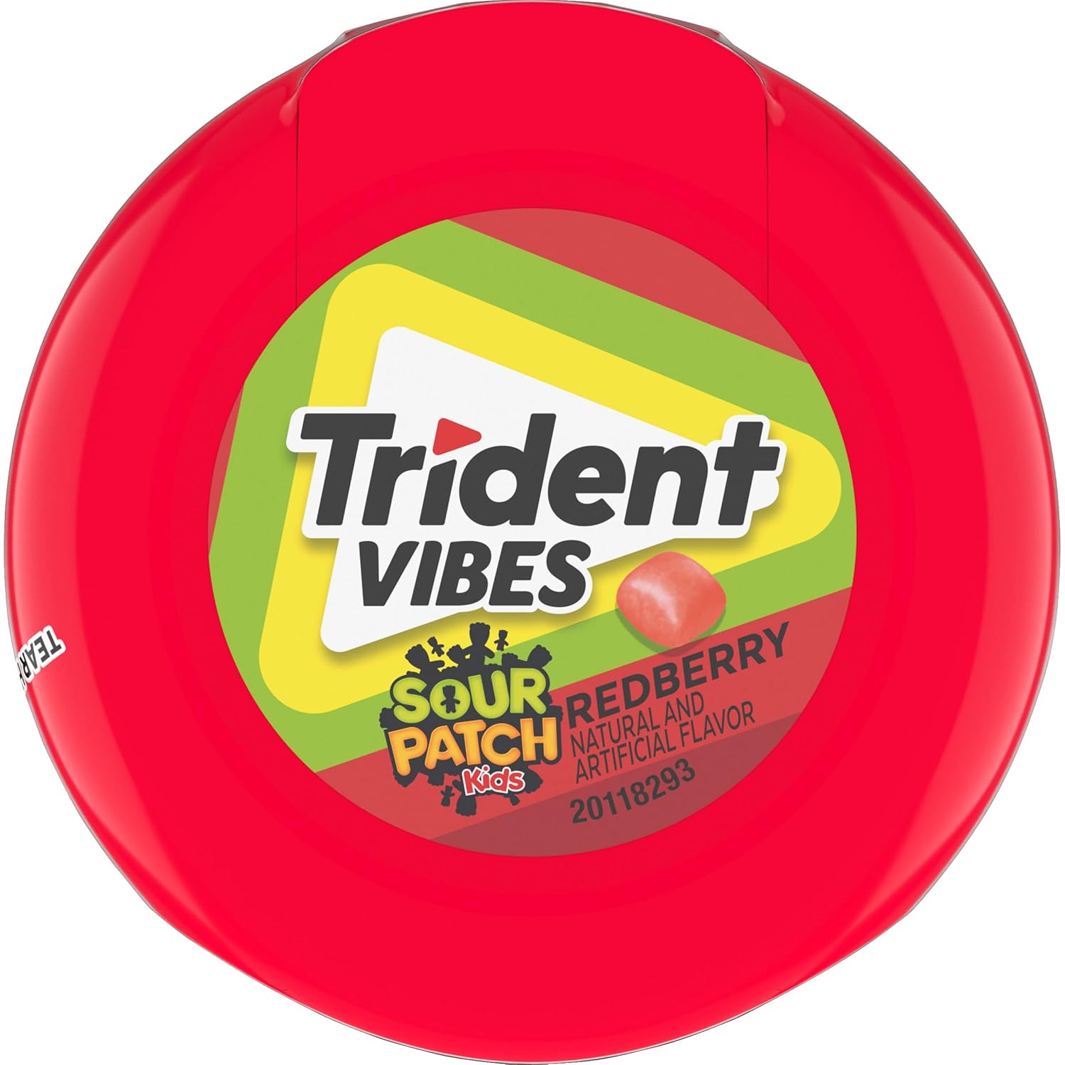 Trident Vibes SOUR PATCH KIDS Blue Raspberry Sugar-Free Chewing Gum – Fun Stocking Stuffer and Candy Gift, 4-Bottle 160 Pack