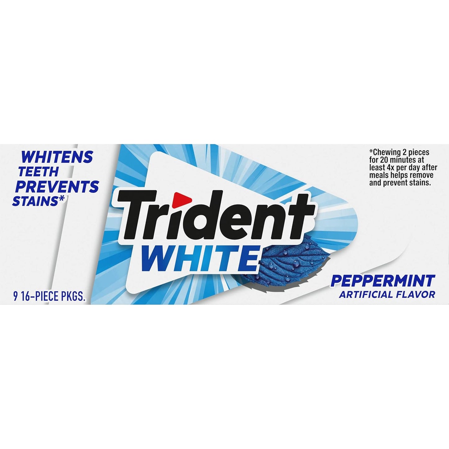 Trident White Sugar-Free Gum – Daily Oral Wellness Ritual for Calming Breath Confidence, Peppermint, Spearmint, Wintergreen