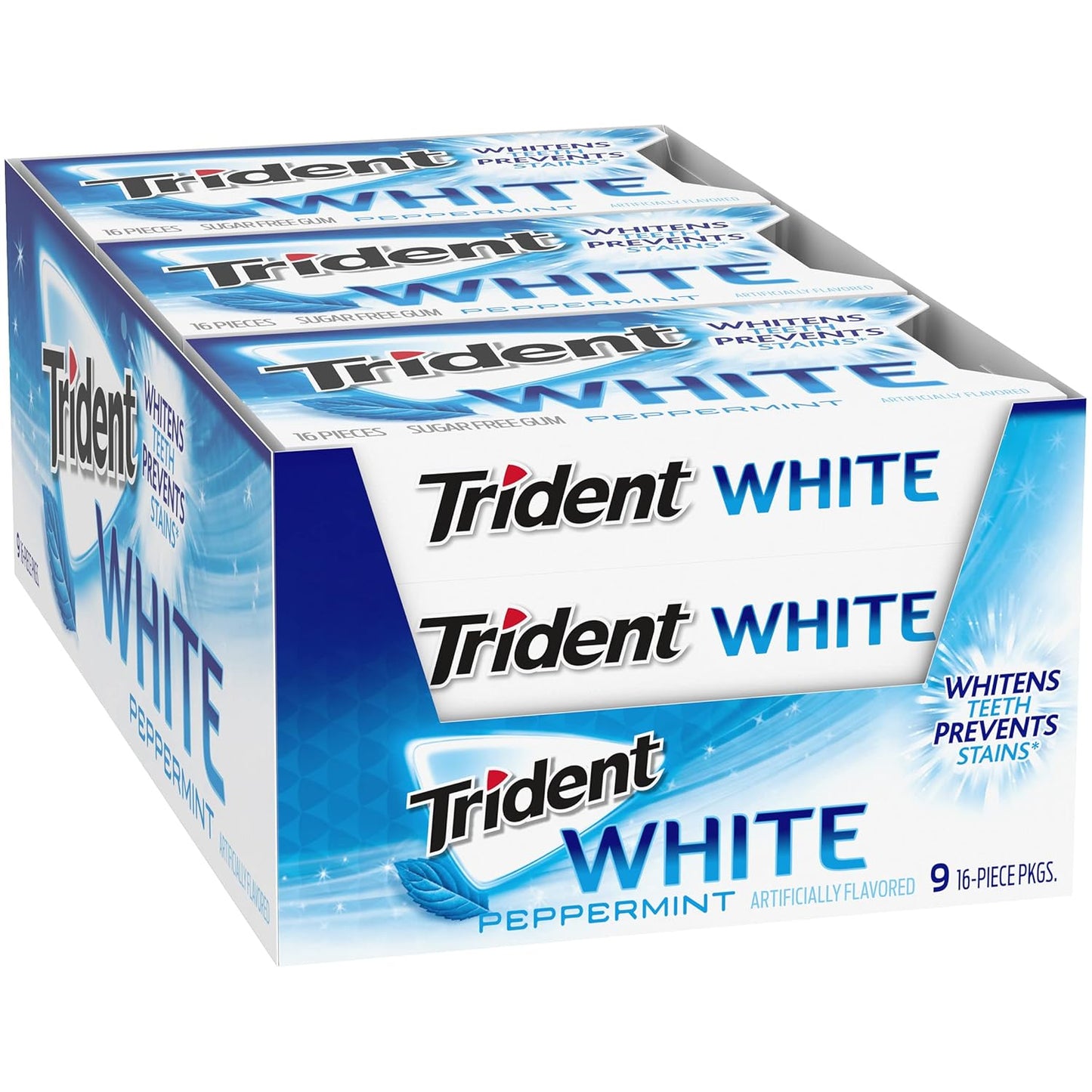 Trident White Sugar-Free Gum – Daily Oral Wellness Ritual for Calming Breath Confidence, Peppermint, Spearmint, Wintergreen
