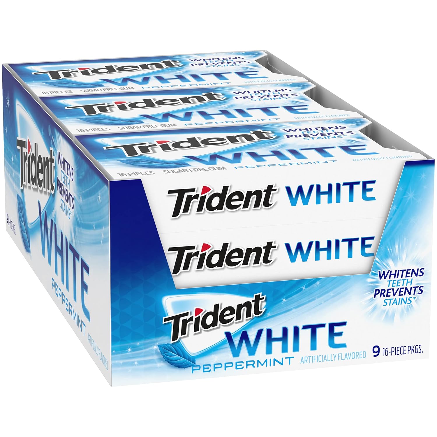 Trident White Sugar-Free Gum – Daily Oral Wellness Ritual for Calming Breath Confidence, Peppermint, Spearmint, Wintergreen