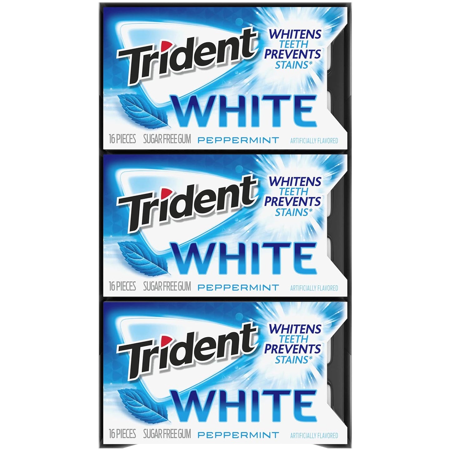 Trident White Sugar-Free Gum – Daily Oral Wellness Ritual for Calming Breath Confidence, Peppermint, Spearmint, Wintergreen