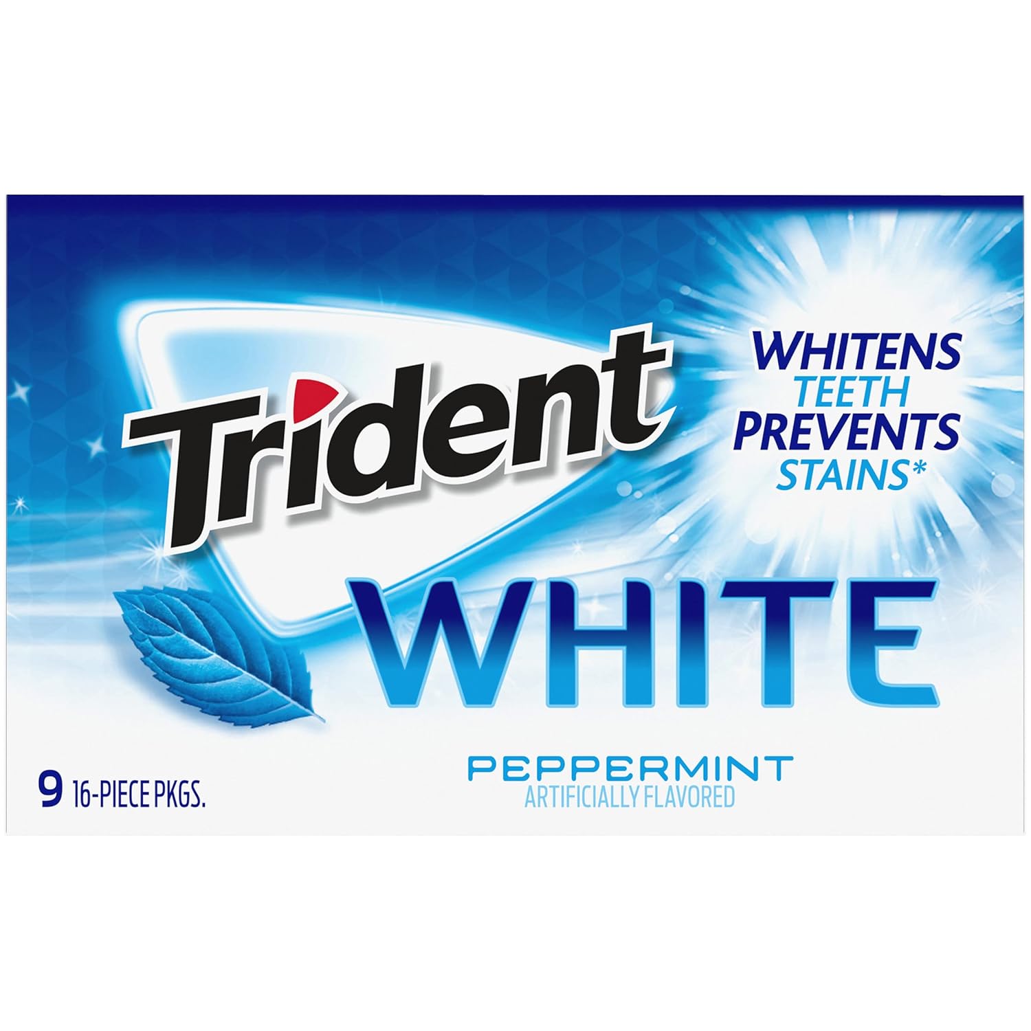 Trident White Sugar-Free Gum – Daily Oral Wellness Ritual for Calming Breath Confidence, Peppermint, Spearmint, Wintergreen