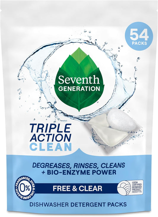 triple-chamber pod delivering 3-in-1 degrease, rinse, and clean action