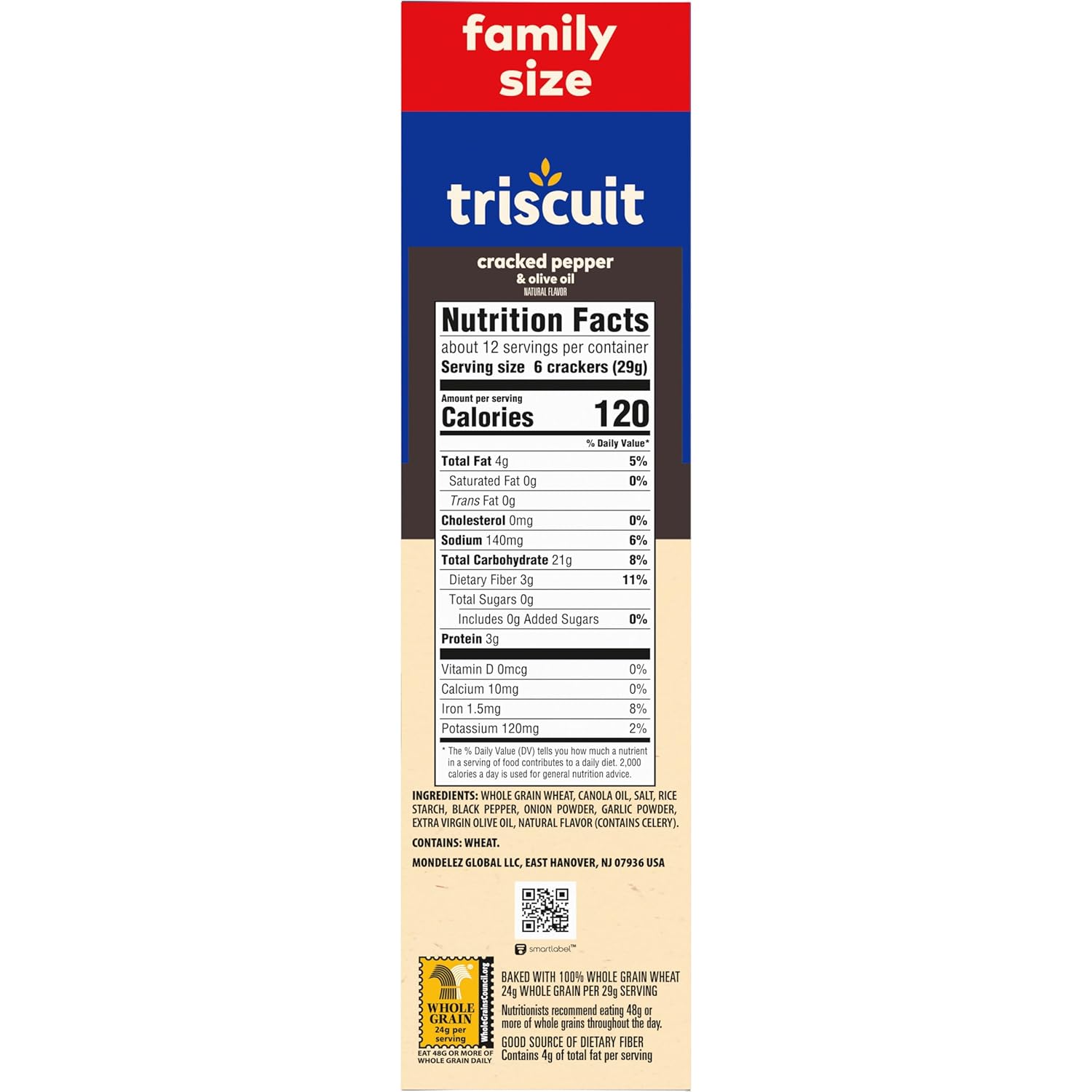 Triscuit Cracked Pepper & Olive Oil Crackers – Non-GMO Whole Grain Snack for Clean-Eating Pantry
