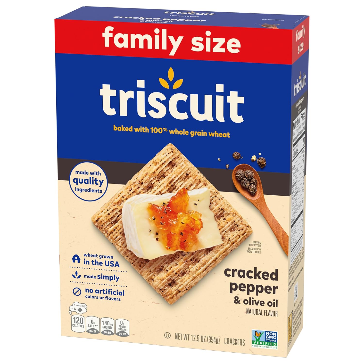 Triscuit Cracked Pepper & Olive Oil Crackers – Non-GMO Whole Grain Snack for Clean-Eating Pantry