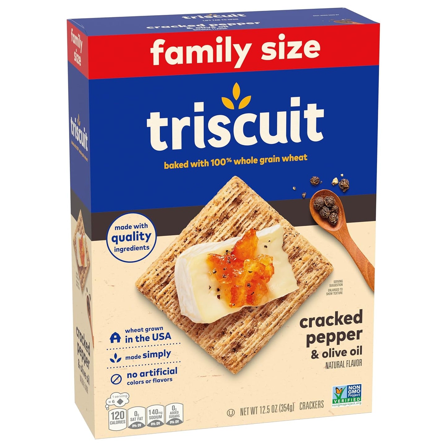 Triscuit Cracked Pepper & Olive Oil Crackers – Non-GMO Whole Grain Snack for Clean-Eating Pantry